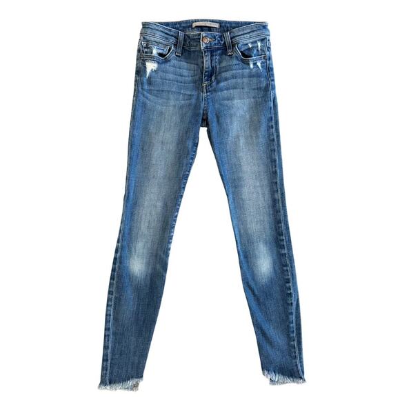 Joe's Jeans Women's Size 24 Blue Skinny Mid Rise Crop Ankle distressed 1134 - Picture 1 of 13